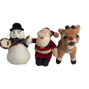 3X Rudolph The Red Nosed Reindeer vintage plush ornaments
